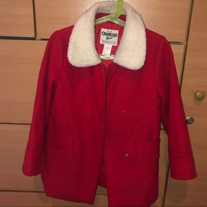 Osh Kosh red pea coat